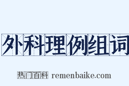 外科理例组词是什么意思的图片